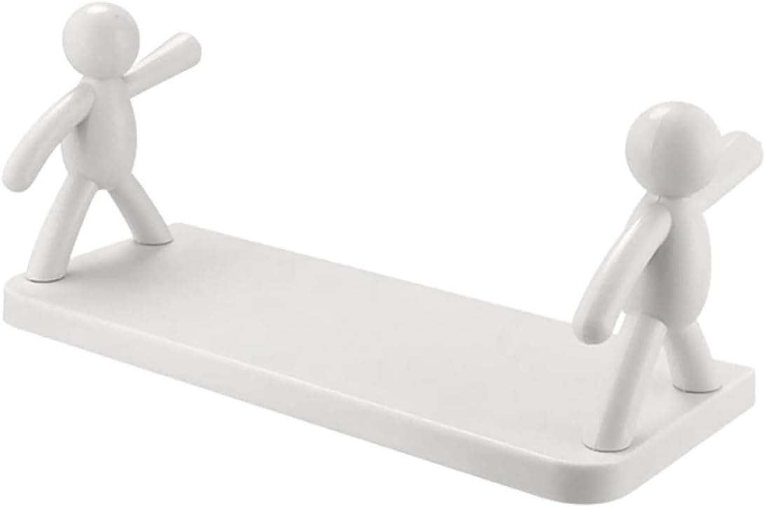 Ciieeo Cartoon Wall Hanging Rack PP No Punch Bathroom Storage Shelf