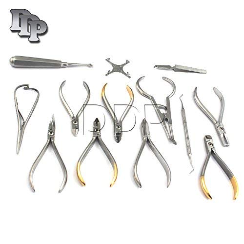 Ddp Set Of Orthodontic Instruments Of 13 Pieces - Stainless Steel - With Boone Gauge #TOP7