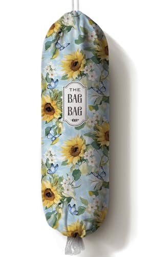 Moanlor Art Sunflower Grocery Bag Holder,Plastic Bag Organizer Storage,Sunflower Kitchen Decor 23" x 9"