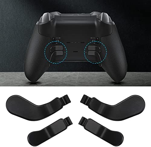 EEEKit 4pcs Trigger Paddles and 2 Metal D Pads for Elite Controller Series 2, Metal Stainless Steel Paddles Replacement Parts,Elite Kit Compatible with Xbox One Elite Controller Series 2