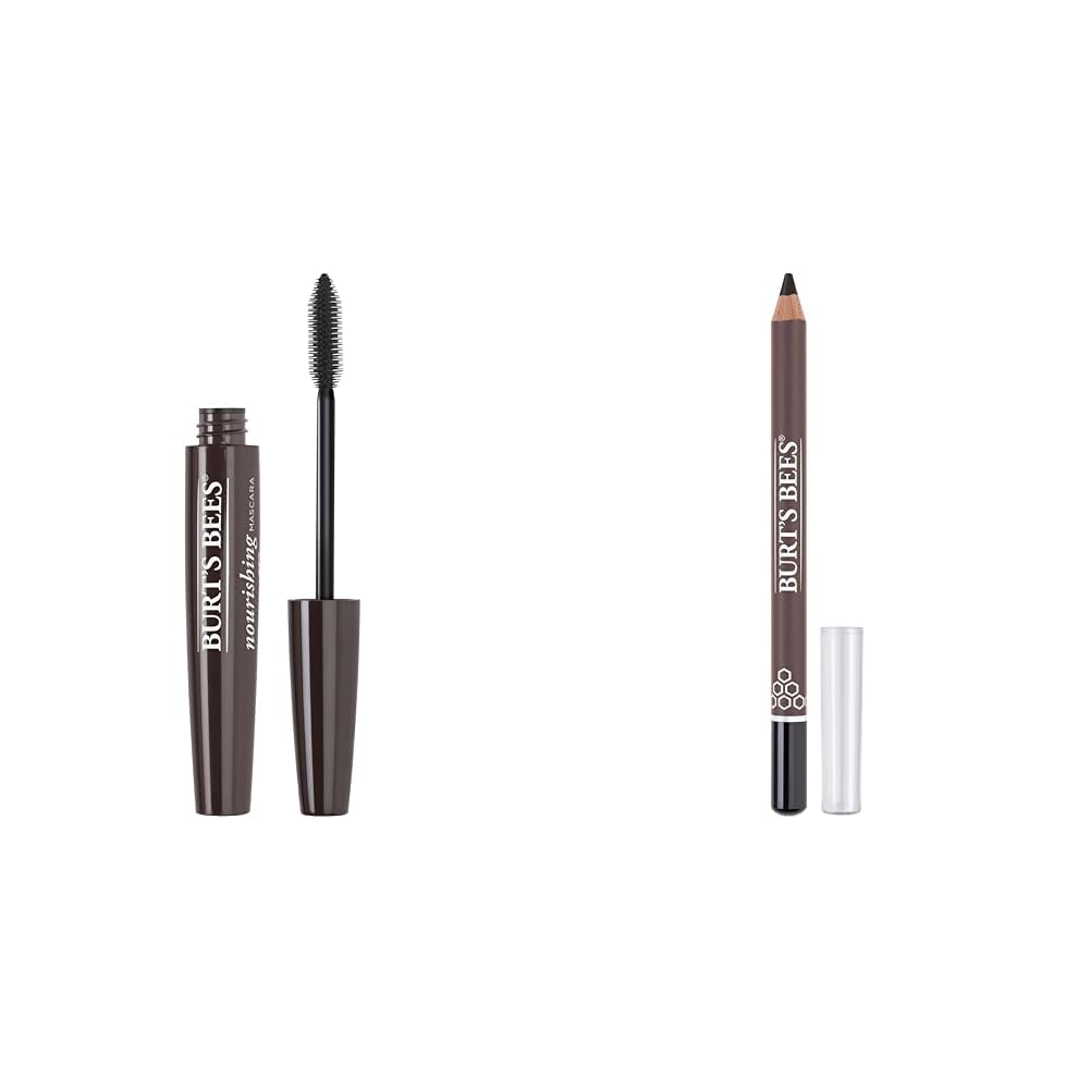 Burt's Bees 100% Natural Nourishing Mascara & Eyeliner Bundle - Classic Black 0.4oz Mascara & Soft Black 0.04oz Eyeliner