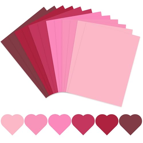 Papier cartonné coloré JarThenaAMCS 60 feuilles rouges et roses pour scrapbooking et impression