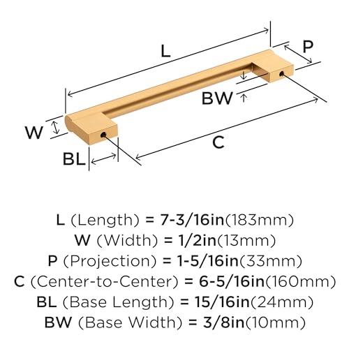 Amerock Versa 6-5/16 inch (160mm) Center-to-Center Champagne Bronze Cabinet Pull - 10 Pack by Amerock - Image 3