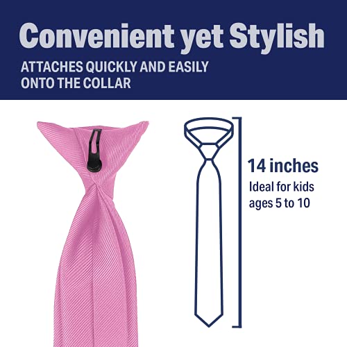 Ties For Boys - Clip On Tie Woven Boys Ties: Neckties For Kids Formal Wedding Graduation School Uniforms (Pink) #TOP1