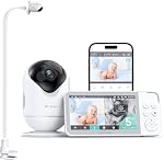 Dr.Care VistaView 5” Smart WiFi Baby Monitor with Clip Mount - 2K HD Camera, App Control, Cry & Motion Alerts, Night Vision, 5000mAh Battery, 2-Way Talk, Multi-User, Triple Security