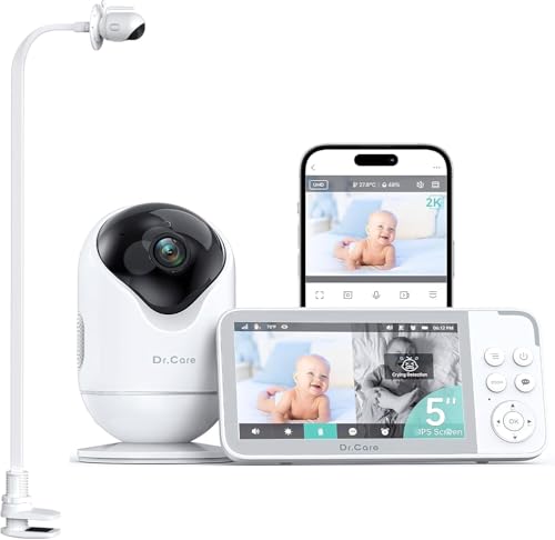 Dr.Care VistaView 5" 1080P Smart WiFi Baby Monitor with Camera ＆ Clip Mount
