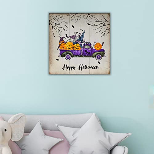 Panneau mural bois Halloween violet pour décorer votre salon - 6