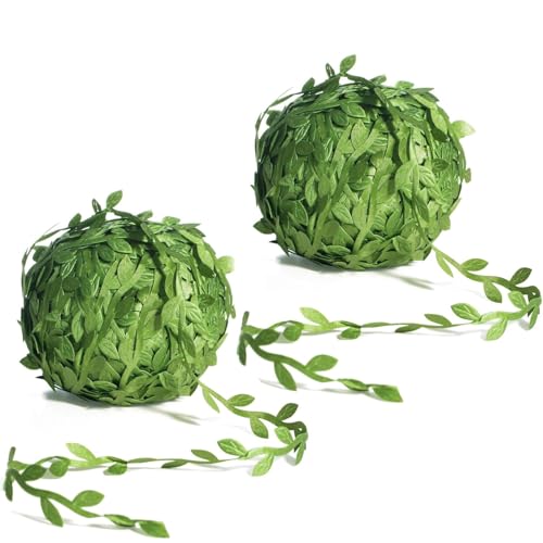 65 Ft Fake Ivy,Artificial Vines Leaves String, Artificial Hanging Plants Silk Ivy,Leaf Ribbon Green Garland Leaves,for Party Balloon Wedding Garden Home Garden Decoration & DIY Craft.