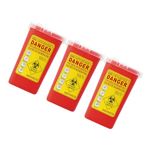NULYLU 3piezas Contenedores Para Desechar Objetos Punzantes Con Tapa Abatible Contenedor De Residuos Para Objetos Punzantes De Peluquería Oficina y Clínica