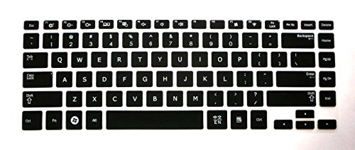 BingoBuy Silicone Keyboard Protector Skin for Samsung Q470 NP700Z4A NP900X4B NP900X4C NP900X4D NP520U4C NP530U4B NP530U4C NP535U4C NP535V4C NP535U4C Series with BingoBuy Card Case (semi-Black)