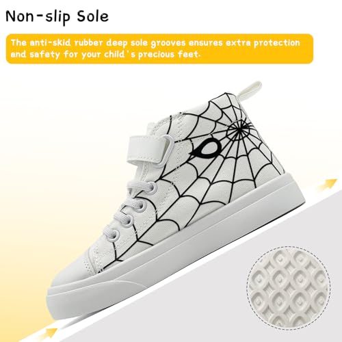 Toddler Boys Girls Shoes Kids High Top Canvas Sneakers Hook and Loops Lightweight Cartoon Casual Sneakers Walking Shoes2