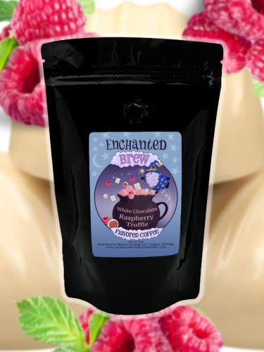 Enchanted Brew Gourmet Flavored Coffee, Artisan Infused Medium-Roast Arabica Coffee Beans - 8 Oz Bag, Ground (White Chocolate Raspberry Truffle) #TOP1