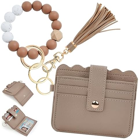 Lostars Classic Khaki Wristlet Wallet with Keychain RFID Cover