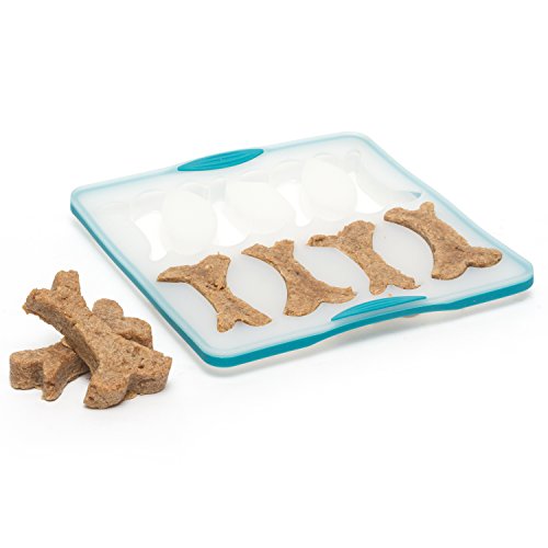 Messy Mutts Silicone Treat Making Molds | 9" X 9" Tray | Dishwasher, Freezer, Oven Safe | Perfect For Diy Dog Treats | Framed Design | Large (8 Bone-Shaped Cavities) #TOP2