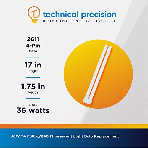 Technical Precision 17" T4 Twin Tube Cfl Bulb Replacement For Ge General Electric F36Bx/840 Light Bulb 36W Compact Fluorescent Bulb - 2G11 Base - 4100K Cool White - 1 Pack #TOP5