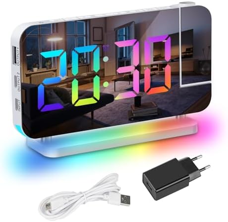 DASIAUTOEM Réveil à projection numérique avec grand écran LCD DASIAUTOEM Réveil à projection numérique avec grand écran LCD