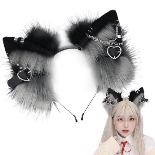 Opaska na głowę z kocimi uszami dla dorosłych gotyckie nakrycie głowy cosplay