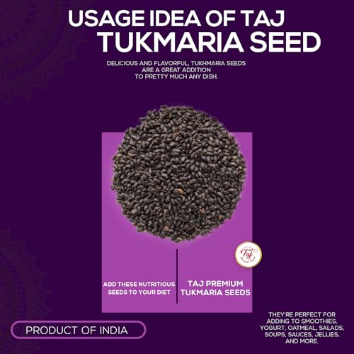 TAJ Tukmaria Seed (Sweet Basil Seeds, Tulsi Seeds) 4.93oz (140g)