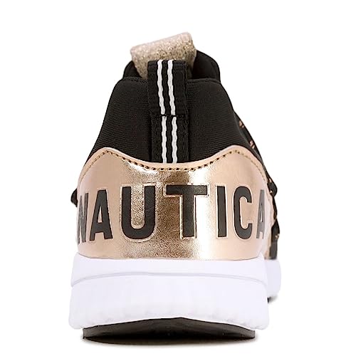 Nautica Kids Girls-Boys Sneaker Comfortable Running Shoes-Benton Girls-Black Neo Gold Size-3 #TOP24