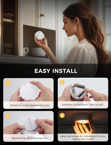 swesara Luzes de Disco com Iluminação Remota Sob O Gabinete, Luzes de Pressão Operadas Por Bateria,