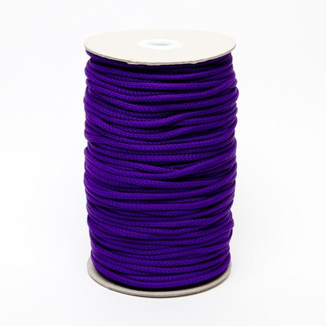 4mm Polyester Cord Soft Strong Drawstring Piping Laces Hoodie Joggers String Lanyard Crafts (Purple, 25 Metres)