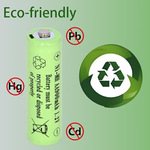 Yibatopow 1.2v AA 900mAh Ni-MH Rechargeable Batteries,Double A Pre-Charged 2A Solar Battery for Outdoor Solar Lights, Lawn Lamps,Solar Wall Light, String Light 8 Packs - Thumbnail 6