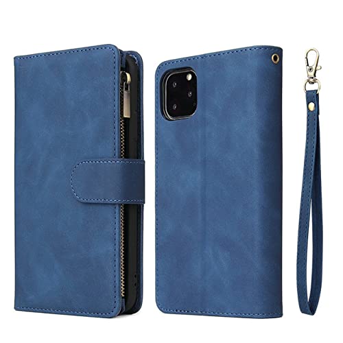 Étui en cuir iPhone 13 12 Pro Max range cartes zippé antichoc