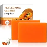 Persimmon Soap,Kaki Seife,Ziegenmilch Feste Seife für Gesicht und Körper,Persimone Kernseife Natur...