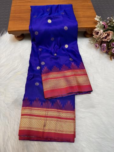 Generic blue paithani silk saree in soft silk – image 3