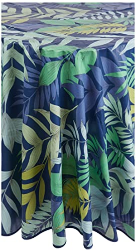 Douceur d'Intérieur nappe ronde (0) 160 cm pvc imprime palma bleu
