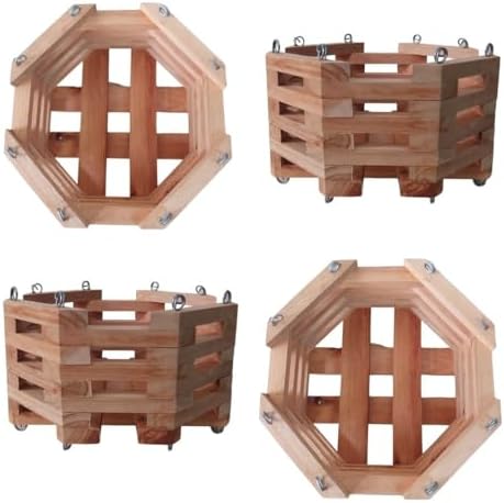 Cachepot Vaso De Madeira Octogonal Suporte Plantas Orquídeas