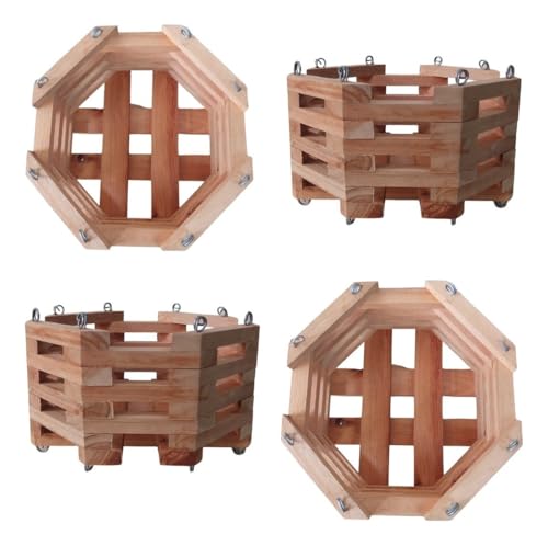 Cachepot Vaso De Madeira Octogonal Suporte Plantas Orquídeas