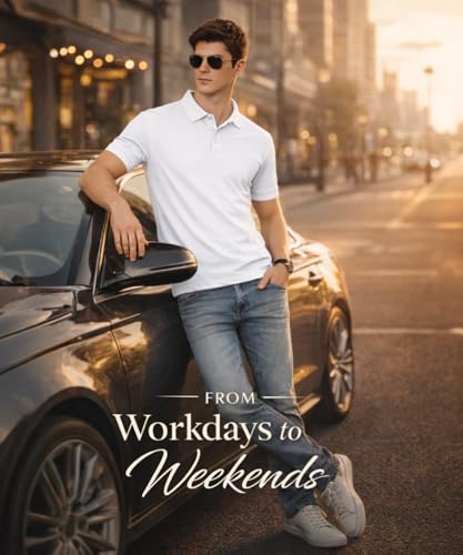 Image of AWG ALL WEATHER GEAR Men's Cotton Blend Polo T-Shirt | Plain Regular Fit | Soft Breathable Fabric | Casual & Formal Wear | Half Sleeve | Collared T-Shirt | Mens Tshirts | Tees for Man