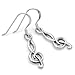 Chuvora 925 Sterling Silver Treble G Clef Musician Dangle Hook Earrings for Women