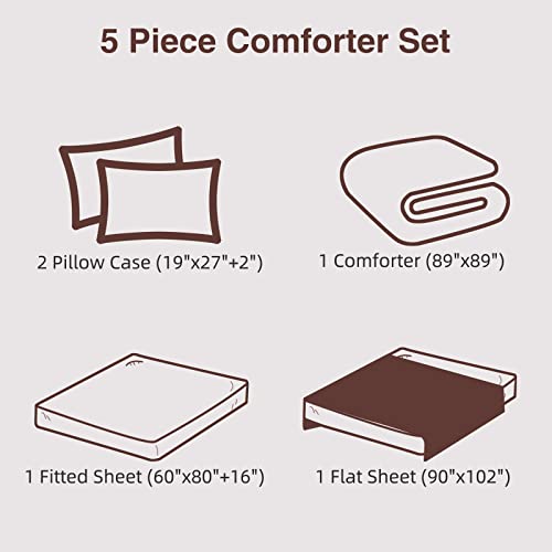 Aimuan Brown Cow Print Comforter Satin Luxury Silk Like Satin Silky Cozy Quilt Set Super Soft Cartoon Bedding Sets With 2 Matching Pillow Covers (Brown, Queen) #TOP5
