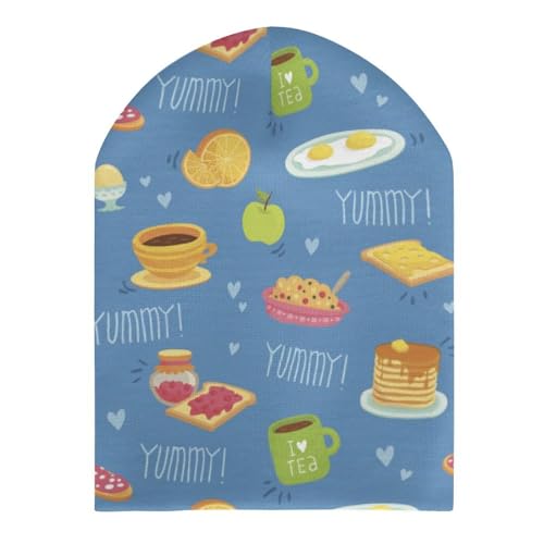 Avocado Sandwich Drink Pattern Kids Beanie Hat for for Girls Boys Children Cap Winter Knitted Chemo Cancer Headwear Accessories Gifts Decoration Black3