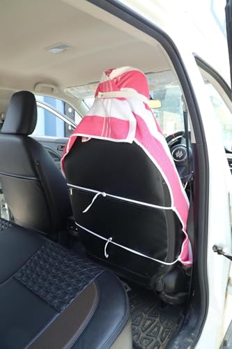 Image of Car Seat Cover, Towel Fabric, Elastic Fitting, Front Seat, Universal Fit for All Models, Pack of 2 (PINKLINE)