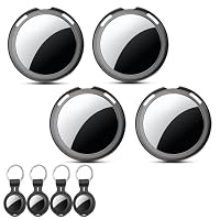 Tracker Tags-4 Pack [Apple MFi Certified] (iOS Only) Air Smart Item Finders Work with Apple Find My Worldwide Tracking GPS 80dB Waterproof for Keys Luggage Wallet Pets Cat Collar Travel No Monthly Fee
