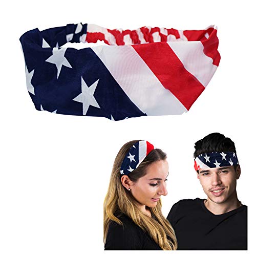 Patriotic Headband - Unisex - American Flag Headband - Patriotic Hair Accessories - Flag Headband by CoverYourHair