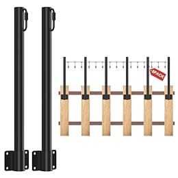Suchtale 8-Pack String Light Poles, 1.3 FT Fence Mount Posts, Black