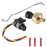 HIMARKLIF Stainless Steel Exhaust Back Pressure Sensor Tube, EBP Sensor with Wire Harness Compatible with Ford F250 F350 7.3L Powerstroke Diesel 1999-2003 Replace#: 1850353C1 1C3Z-9D477-AA