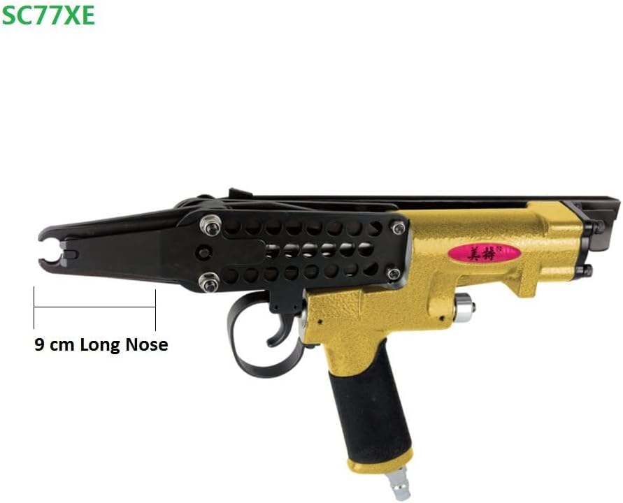 meite SC77XE Extended Hog Ring Gun 15 Gauge 3/4-Inch Hog Ring Plier Pneumatic Long Nose Hog Ring Plier Wire Cage Clipping Gun