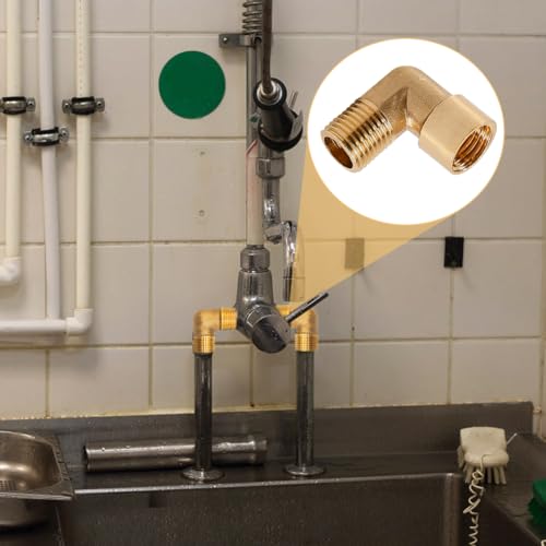 2 Stück Messing Winkel 90°, 1/4 Bogen Messing, 1/4 Zoll Innengewinde x Außengewinde Sanitär Anschlussstücke Winkel, Winkel 90 grad IG/AG, DN8 Rohrwinkel Bogen für Rohranschluss Wassertank Garten