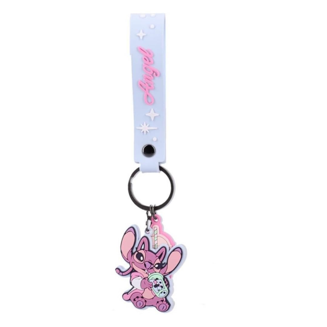 My Sweety Pop Angel Disney Stitch & Keyring | Soft Kawaii Figure For Backpack And School Bag | Fashion Accessory With Reinforced Ring | Gift Idea For Birthday And School, Taille Unique