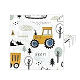 20 SERVIETTES DE CHANTIER : Vous recevez 20 serviettes en papier de haute qualité avec des motifs de camions et de pelleteuses cool ; Quantité parfaite pour votre décoration de fête comme la déco d’anniversaire à motif de pelleteuse ou la déco d’anniversaire d’enfant à thème de chantier