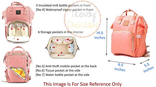 Image of Diaper Bag /Mother Backpack for Travel (Plain Black)