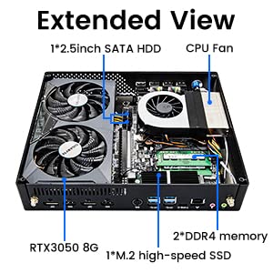 Kinupute Mini Gaming Pc, Desktop Computer Core I9-9900Kf 3.6-5.0Ghz, Windows 11 Pro, 64G Ddr4| 2T Nvme M.2 Ssd, Geforce Rtx3050 8G Gddr6, Hdmi2.1 Port 8K, Dp Port 4K@120Hz, Bt5.1, Wifi6 #TOP7