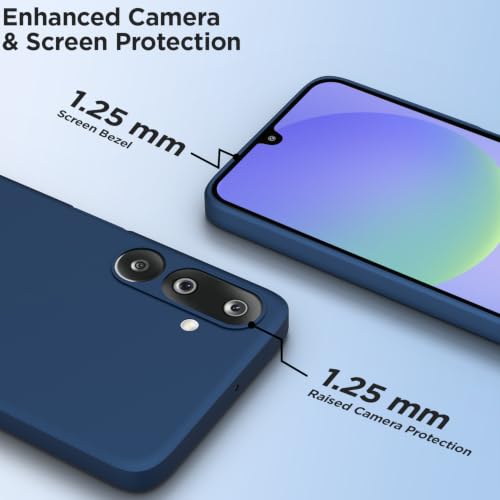 Image of Outlouders Back Cover for Samsung Galaxy M36 5G | Camera Protection | Durable Soft Matte Silicone Bumper Case (Blue)