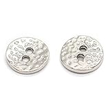 USOSOU 11mm 2 Holes Small Round Metal Buttons, Bright Silver Button for Clothes, Children Shirt, Women Blouse, Top, Cuff, Collar, Cute Handmade Decorations, Sewing Accessories (20pcs 11mm(0.43inch))