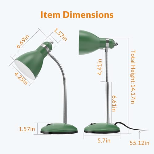 image for LEPOWER Metal Desk Lamp, Adjustable Goose Neck Table Lamp, Eye-Caring 
